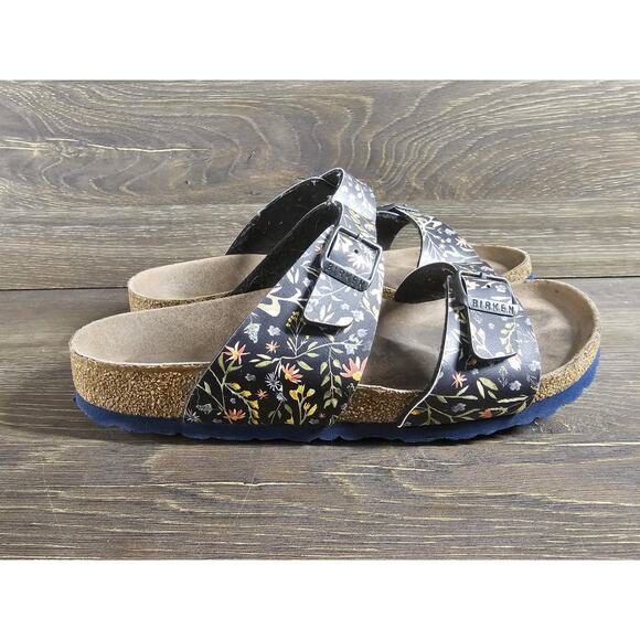 Birkenstock Sydney Watercolor Flower Navy Birko-Flor Floral EUR 39 - Picture 2 of 8